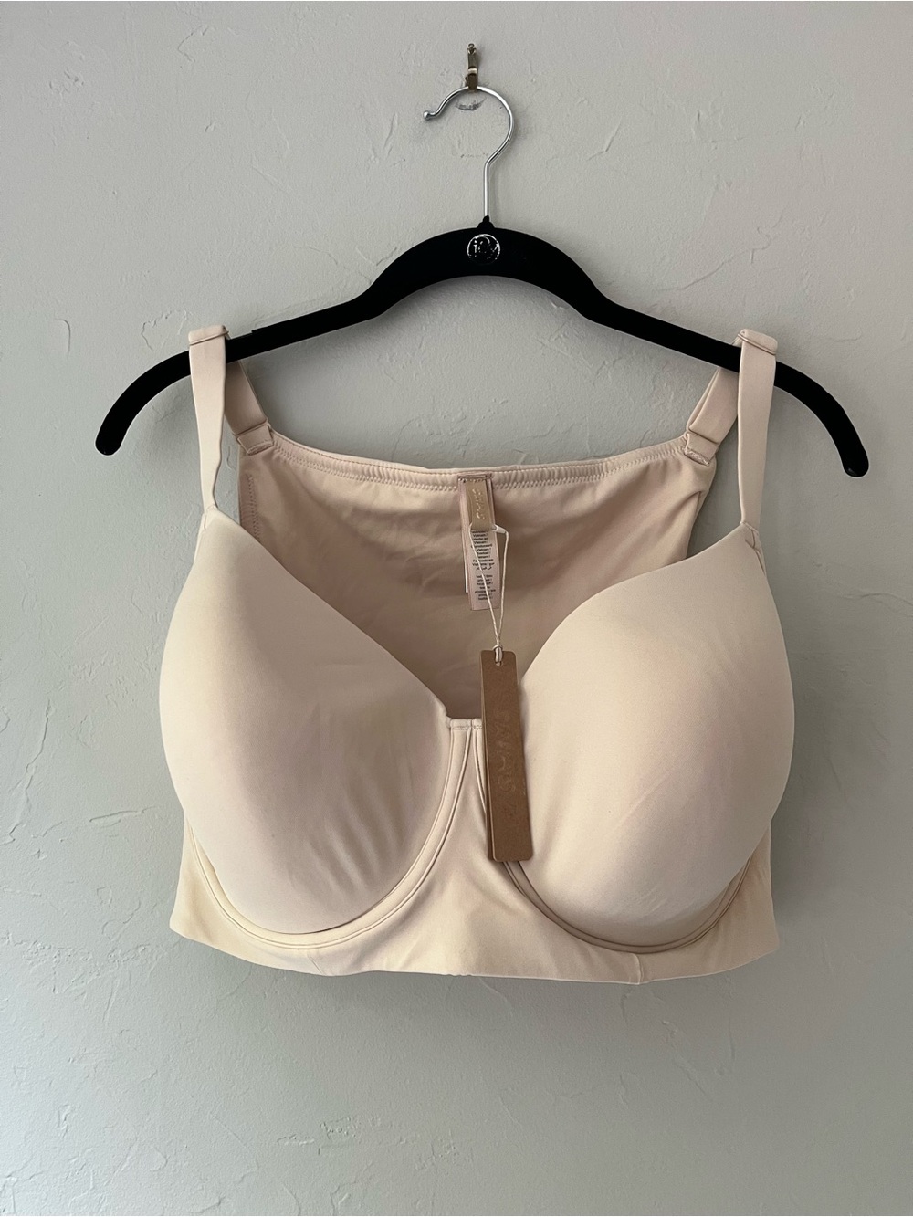 SKIMS FITS EVERYBODY FULL COVERAGE BACK SMOOTHING BRA SAND 36DDDD